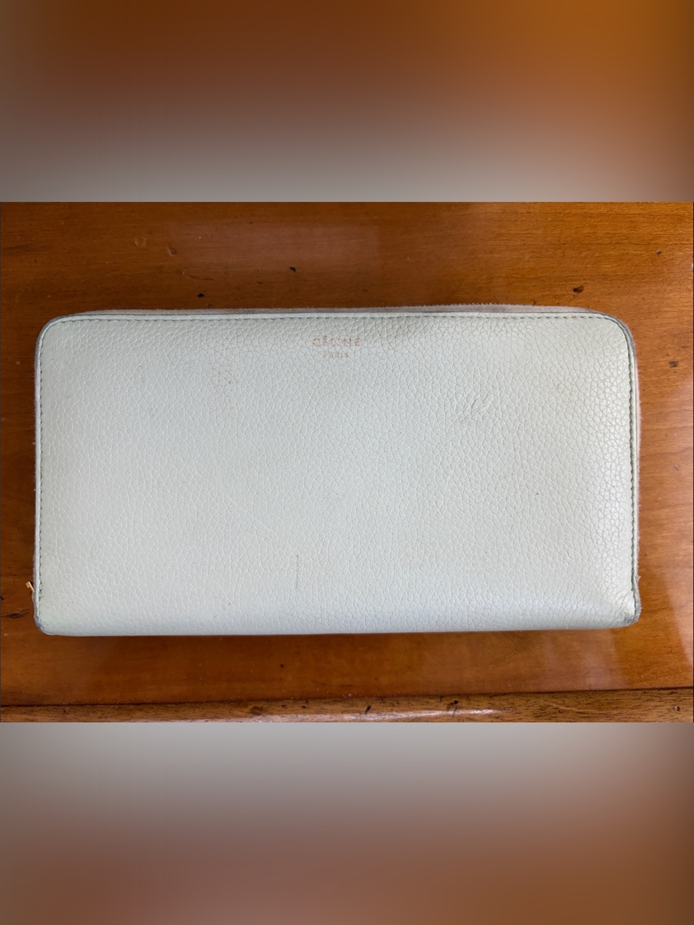 Celine Light Blue Leather Double-Zip Card Wallet